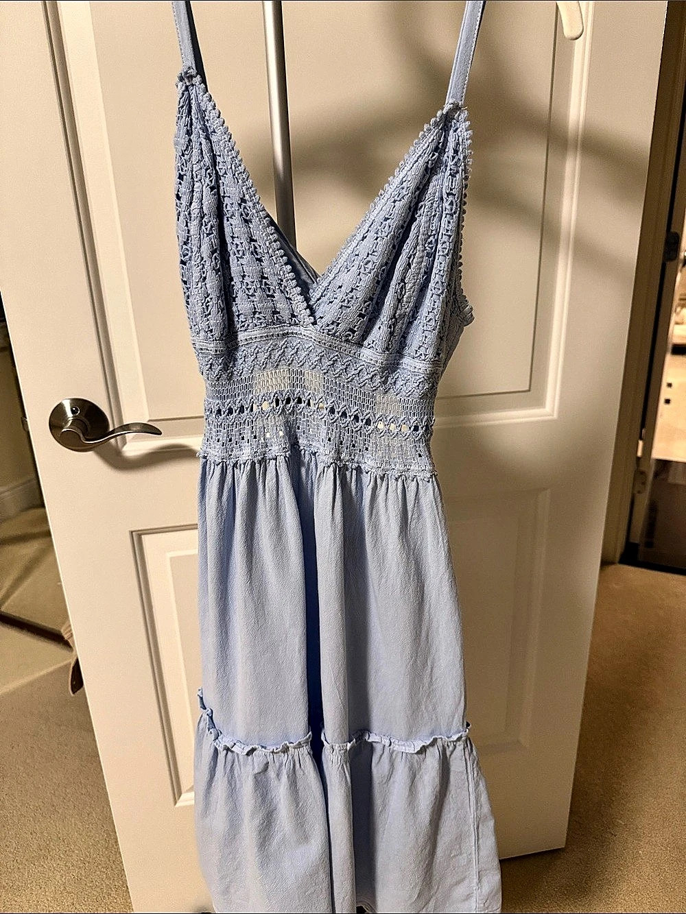 Blue Crochet Dress Like New- never worn!!